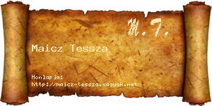 Maicz Tessza névjegykártya